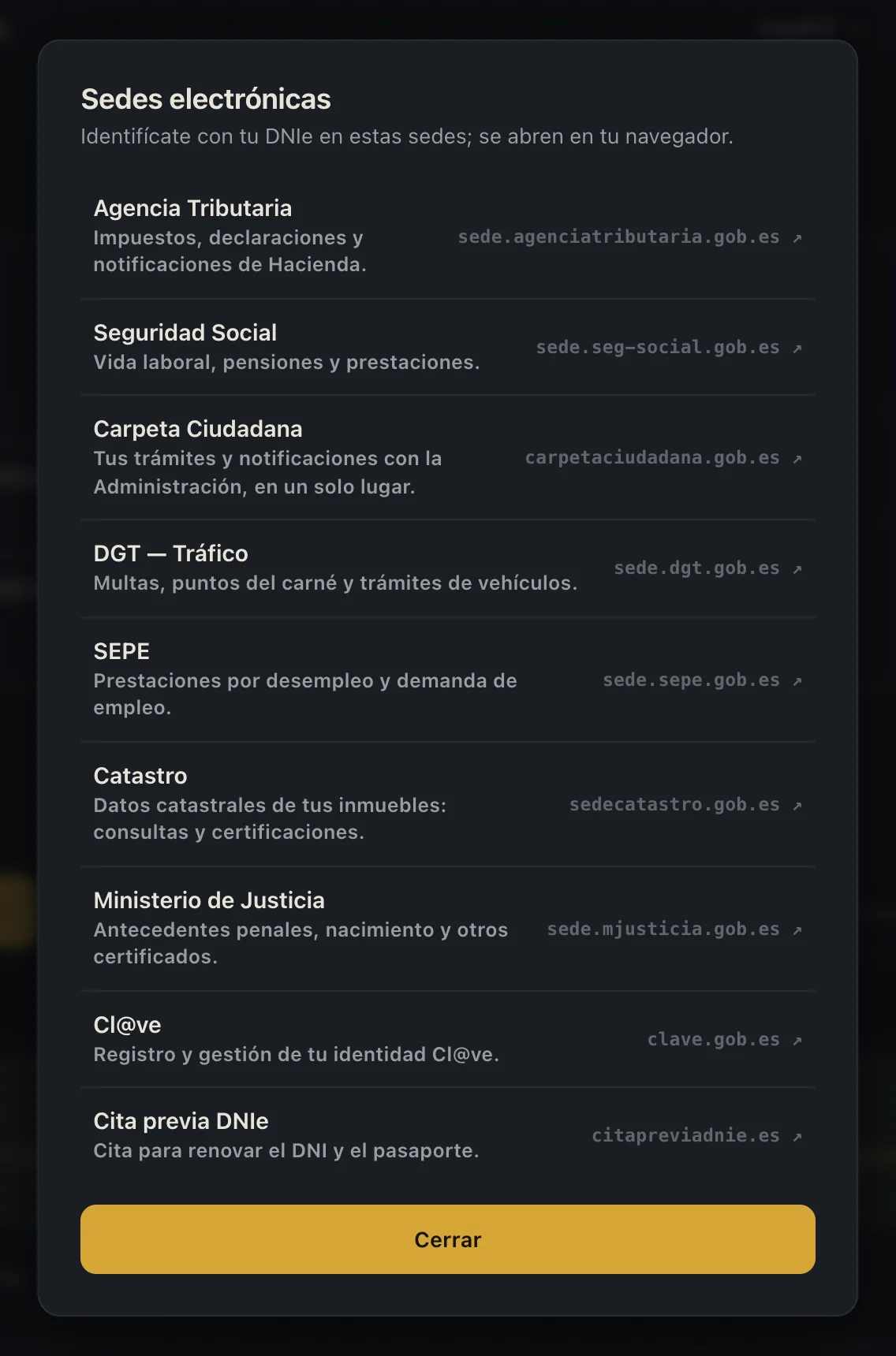 DNIe para Mac: lista de sedes electrónicas que se abren en tu navegador, como la Agencia Tributaria, la Seguridad Social o la DGT